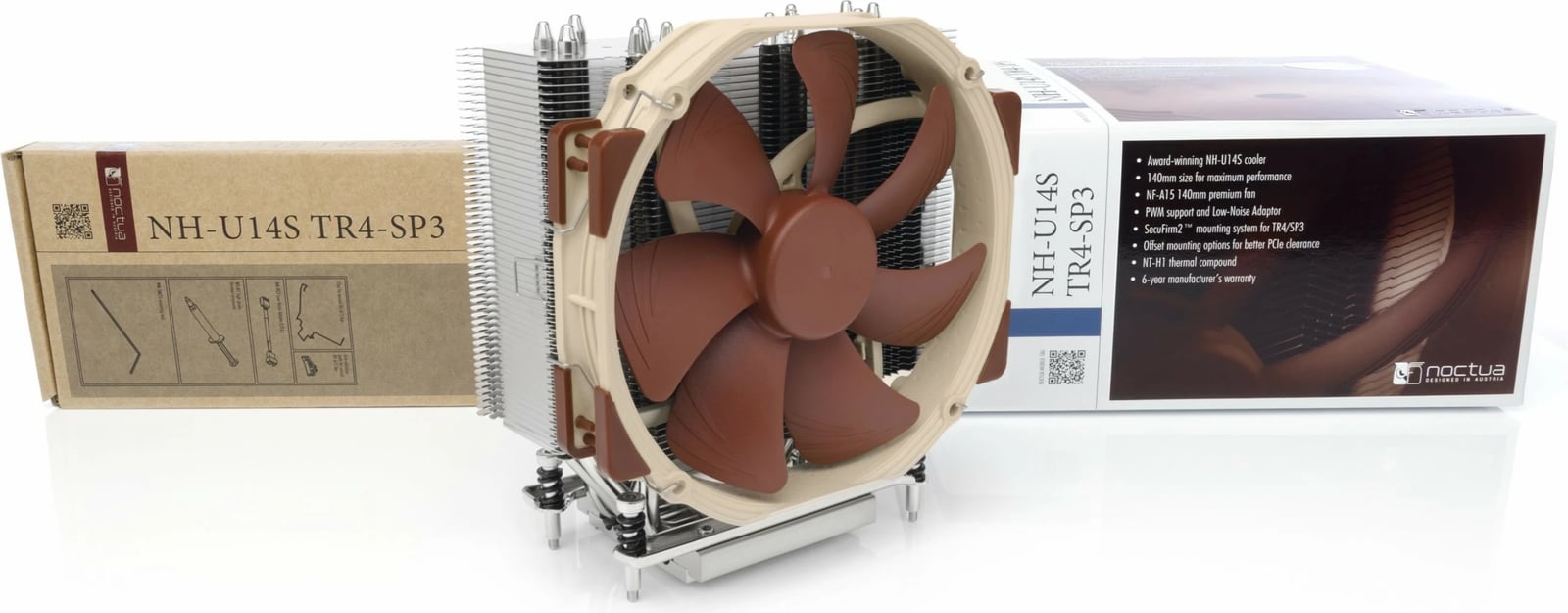 Ftohës procesori Noctua NH-U14S TR4-SP3, 140mm, për AMD Ryzen Threadripper/Epyc, alumini, bezhë