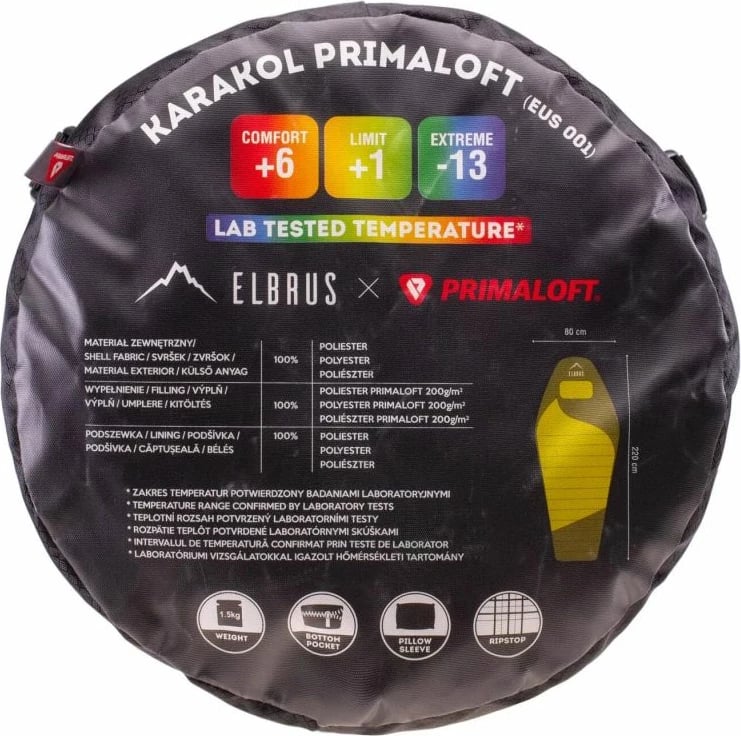 Sako fjetje për turizëm Elbrus Karakol Primaloft, e verdhë