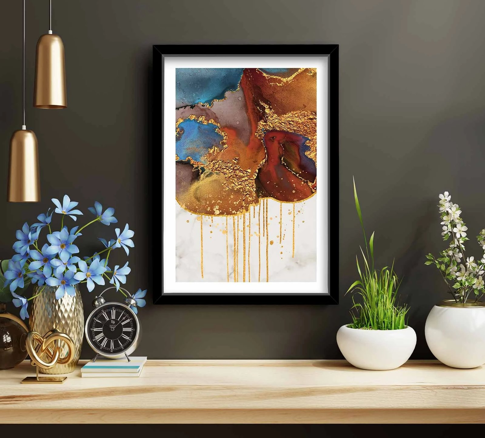 Pikturë dekorative me kornizë MDF, shumëngjyrëshe, 38x53cm, 3853NISCT-007