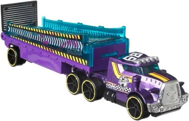 Set lodrash Hot Wheels kamion me rimorkio dhe veturë sportive, Mix ngjyra