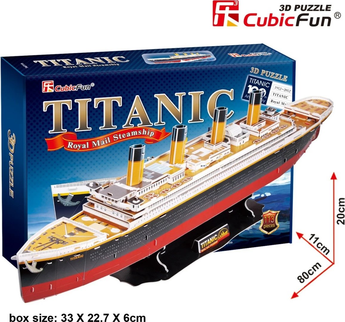 Puzzle 3D Cubic Fun Titanic T4011H, 113 pjesë, XL