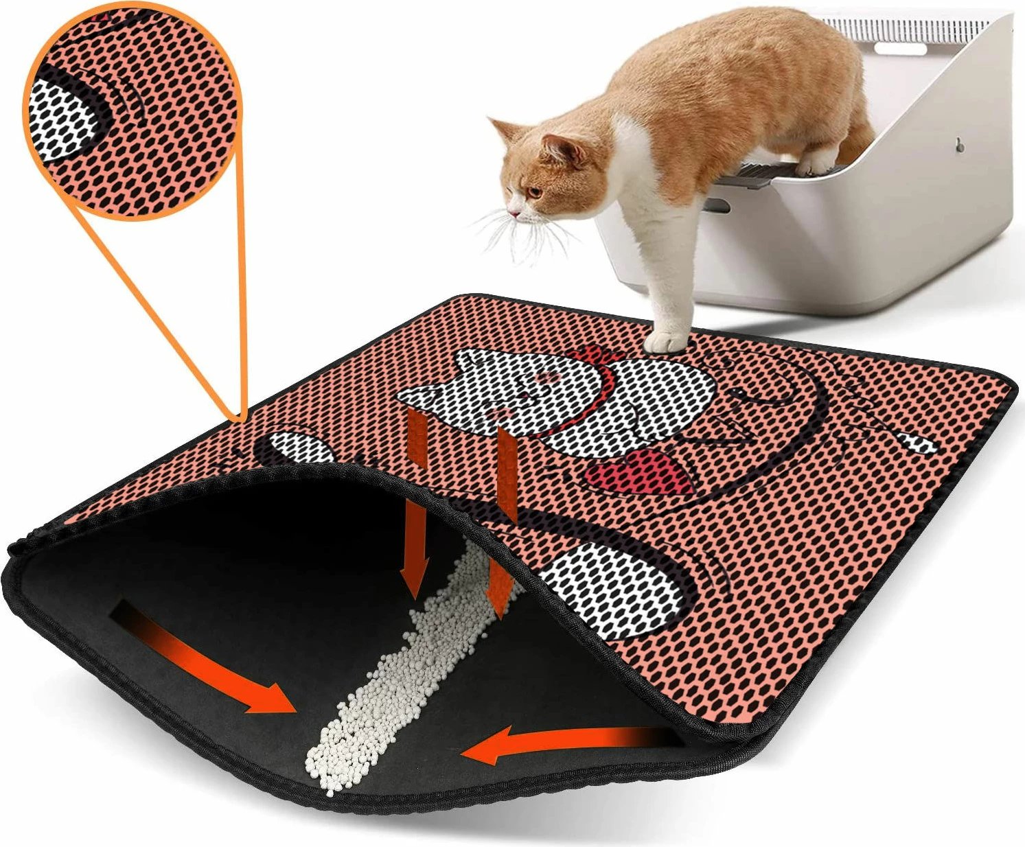 Tapet për rërë mace, shumëngjyrësh, Paws & Whiskers, Nrszn0083