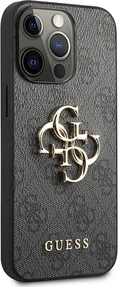 Mbështjellës Guess GUHCP13X4GMGGR për iPhone 13 Pro Max 6.7", hardcase, gri