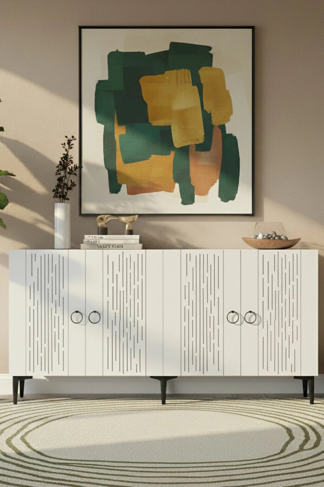 Konsolë Skye Decor, Rain 150, e bardhë