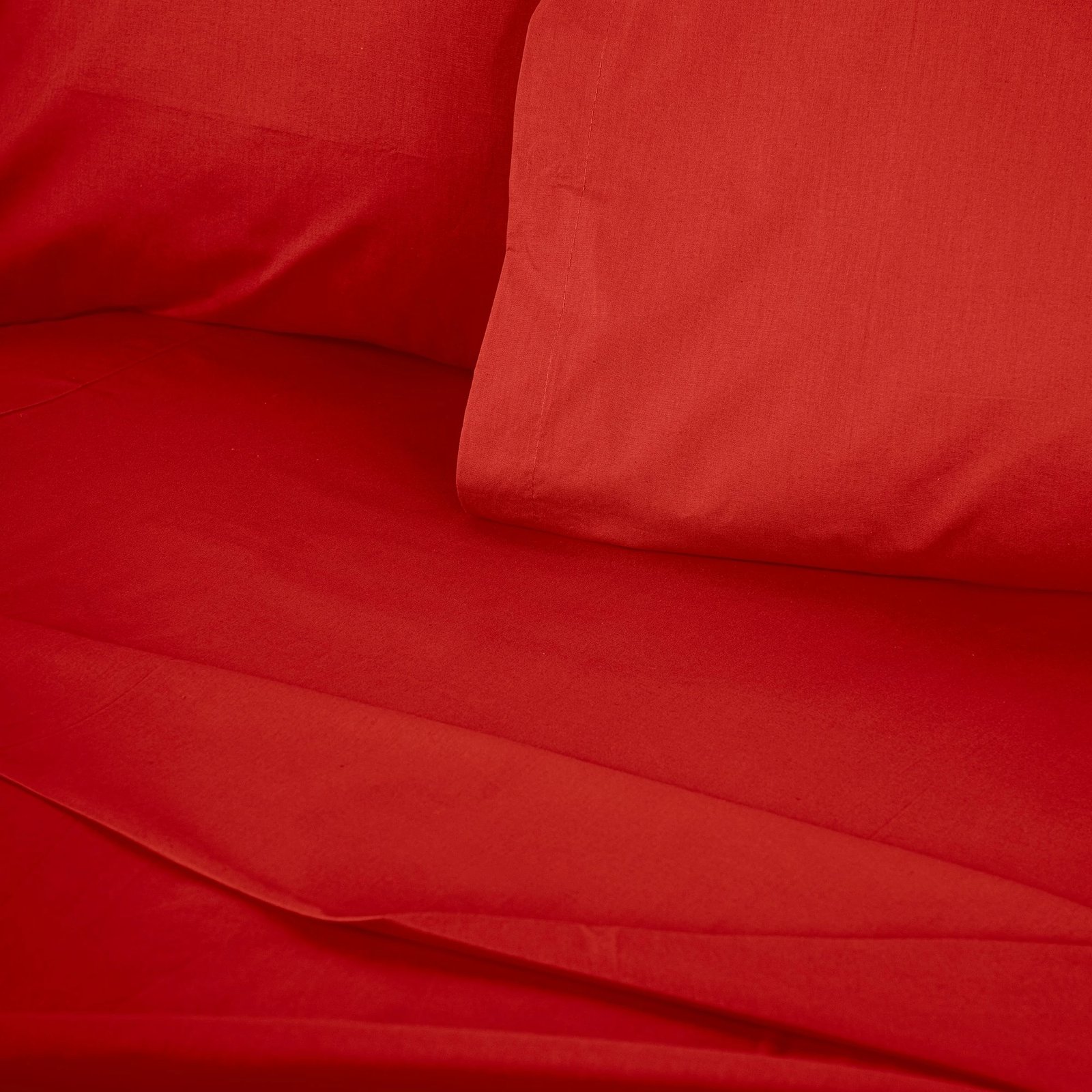 Çarçaf i sheshtë dopio, ranforce, ngjyrë e kuqe, 240x260cm