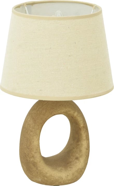 Llambë tavoline Collie, qeramikë gri antike, abazhur bezhë, E14, 18x29cm