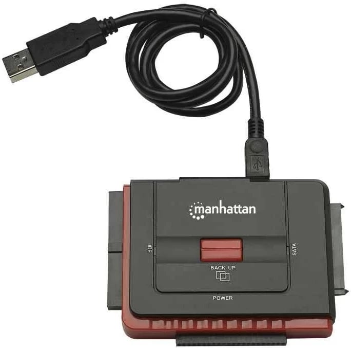 Kabëll adapter USB-A në SATA/IDE Manhattan, 3-në-1, 1.5m, 480 Mbps, i zi