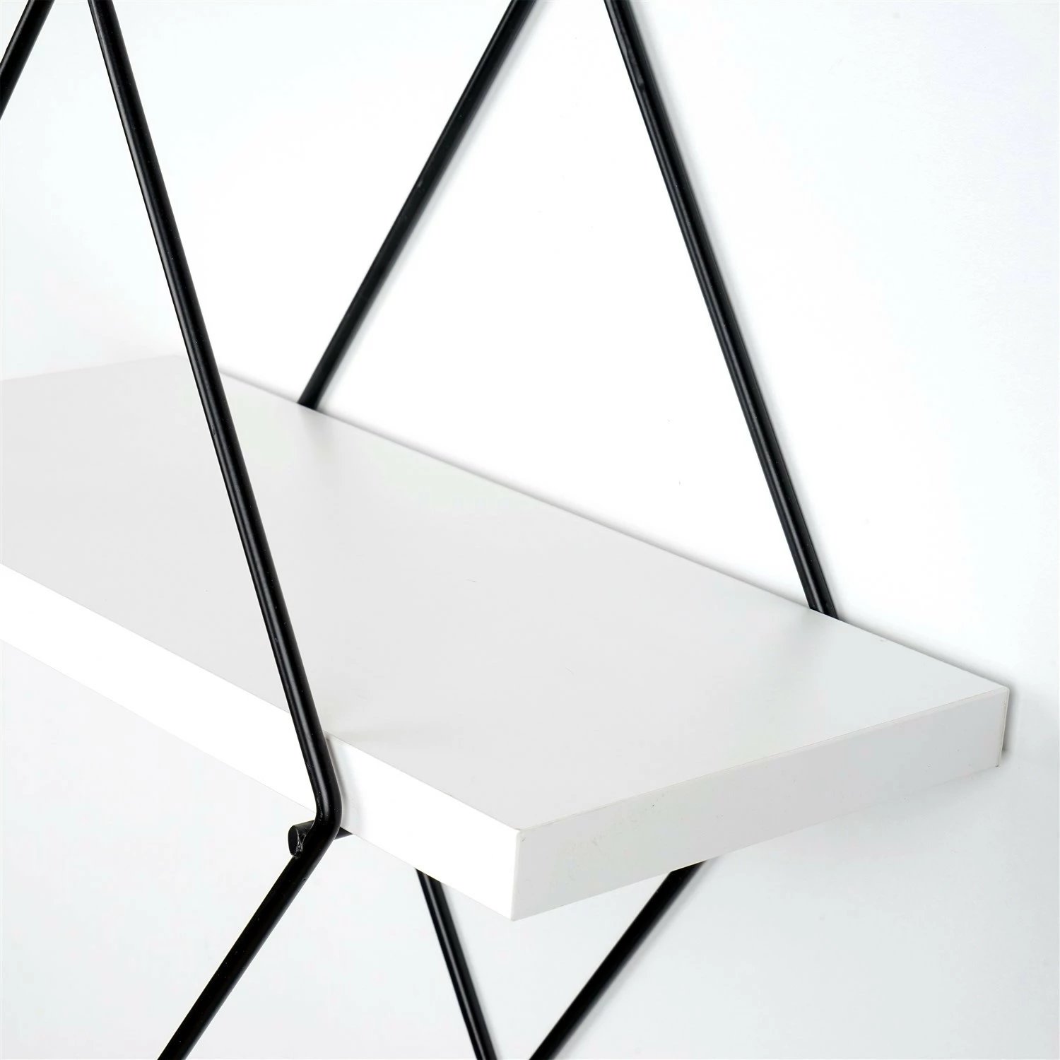 Raft dekorativ metalik për mur Hanah Home, Wr057, i bardhë (2 copë)