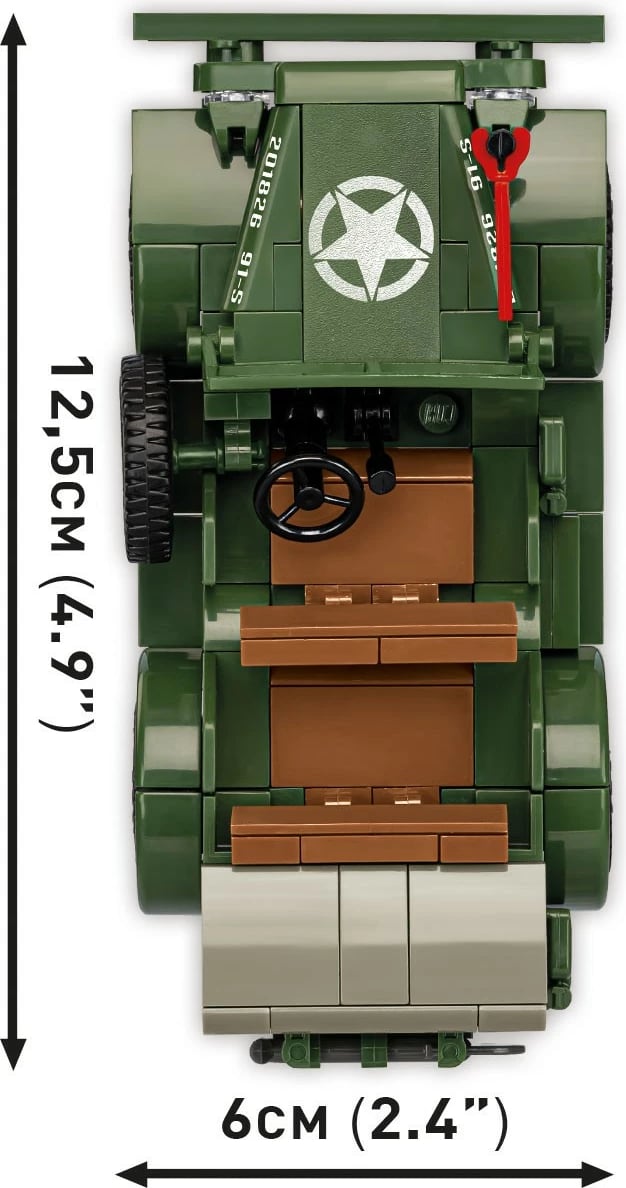 Set blloqesh Cobi Klocki Dodge WC-56 Command Car, 208 pjesë, me 2 figurina, Jeshile