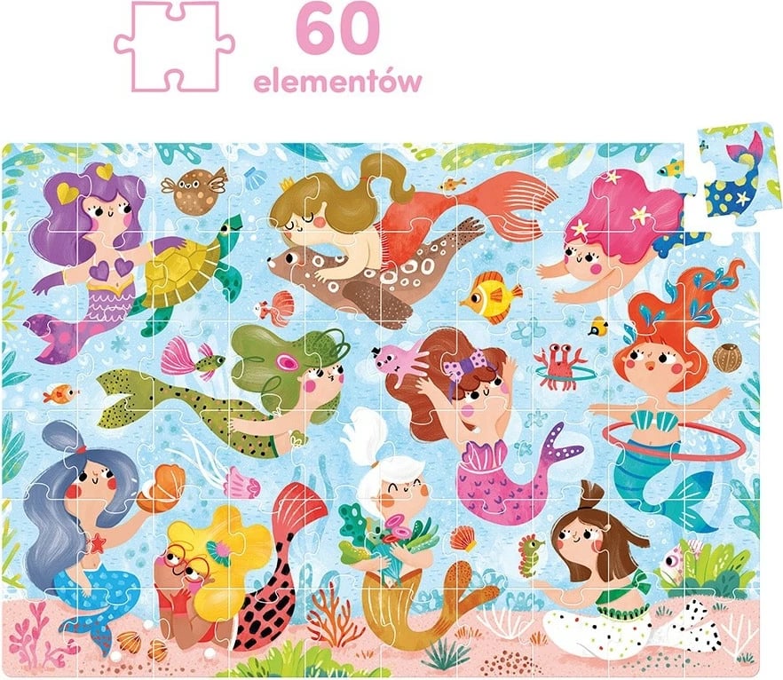 Puzzle për fëmijë CzuCzu Magic Puzzle - Mermaids, 60 pjesë, shumëngjyrëshe