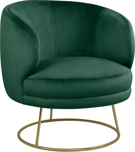 Karrige me krahë Arien FH8403.03, kadife jeshile selvi, bazë e artë 80x75x82cm