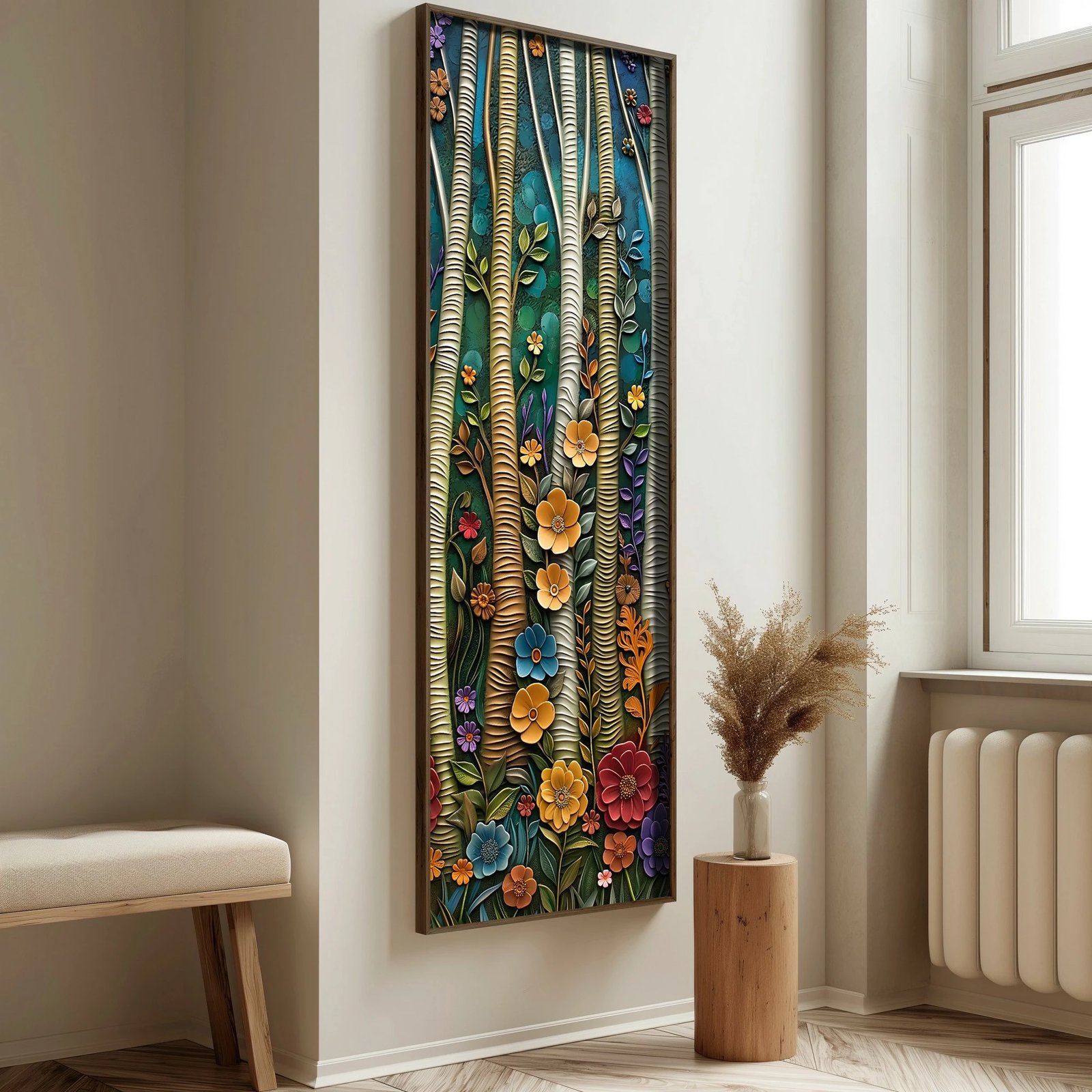 Pikturë dekorative me kornizë MDF, shumëngjyrëshe, LONG016-S/120-40