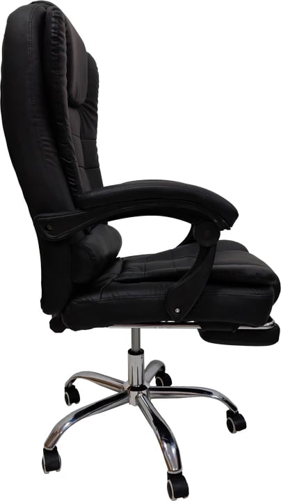 Karrige zyre regjisori me mbështetëse këmbësh, ngjyrë e zezë, Worko, 66x62x113-121cm