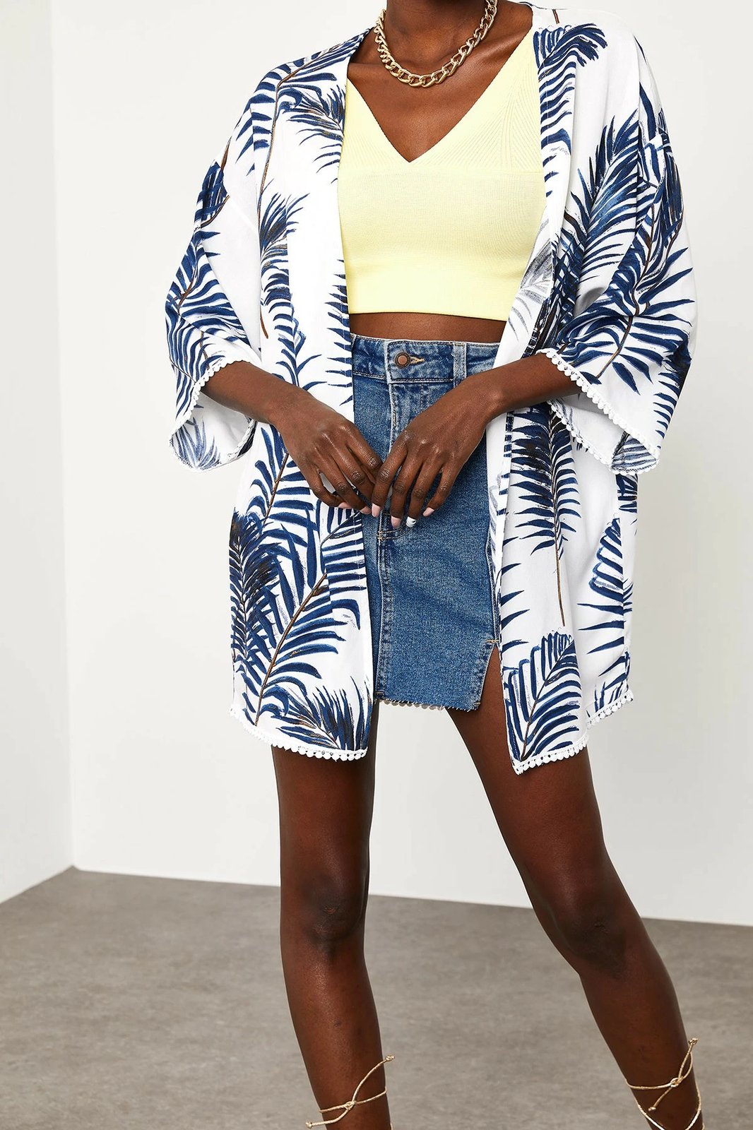 Kimono Jumeon, e bardhë, blu, X9821