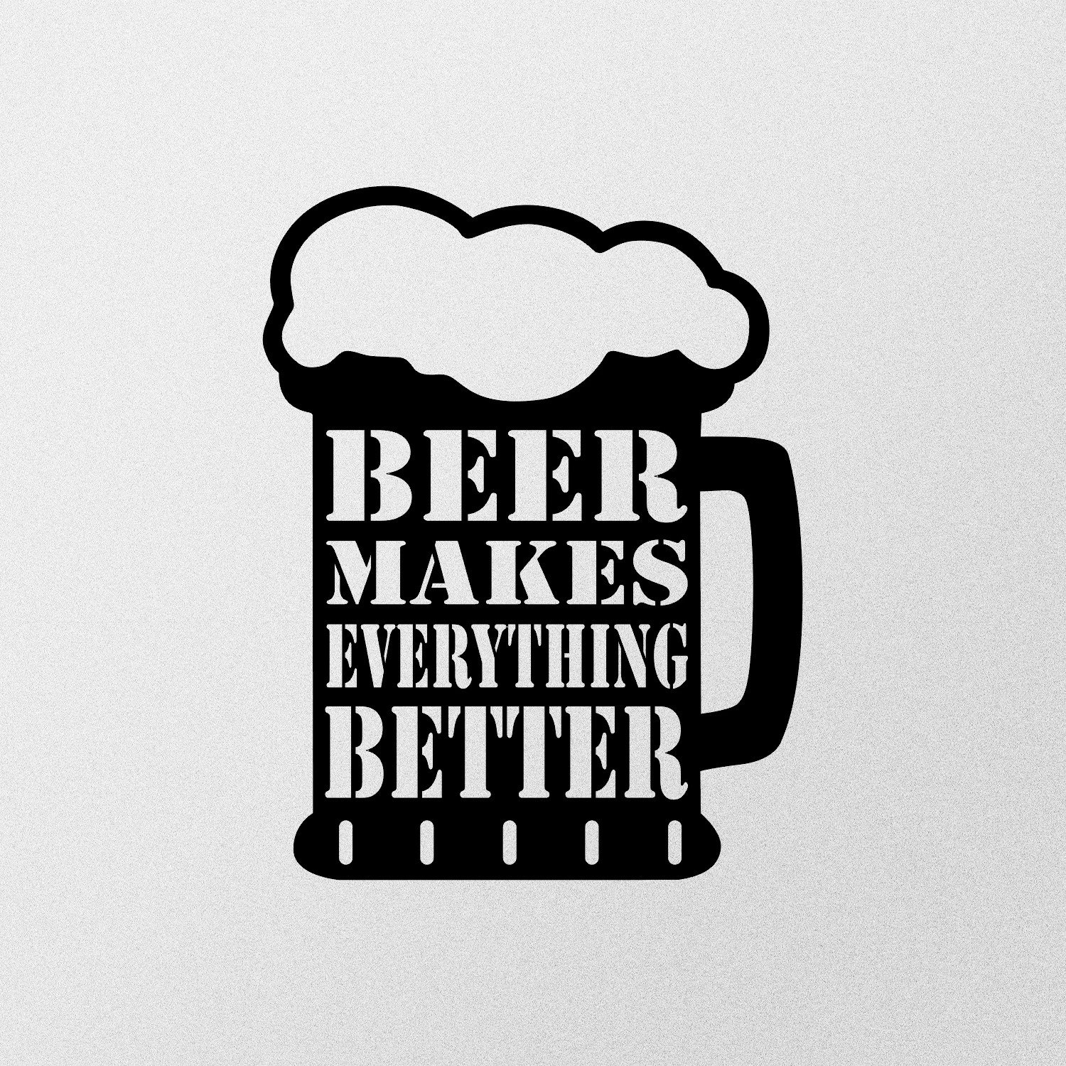 Dekor metalik për mur, Wallity, motiv birre, ngjyrë e zezë