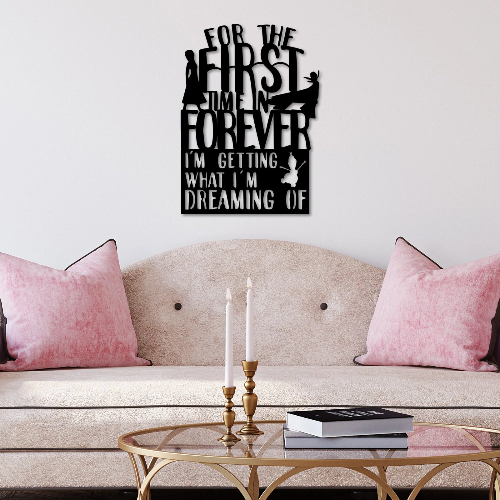 Aksesor dekorativ metalik për mur, Wallity, First Time Forever