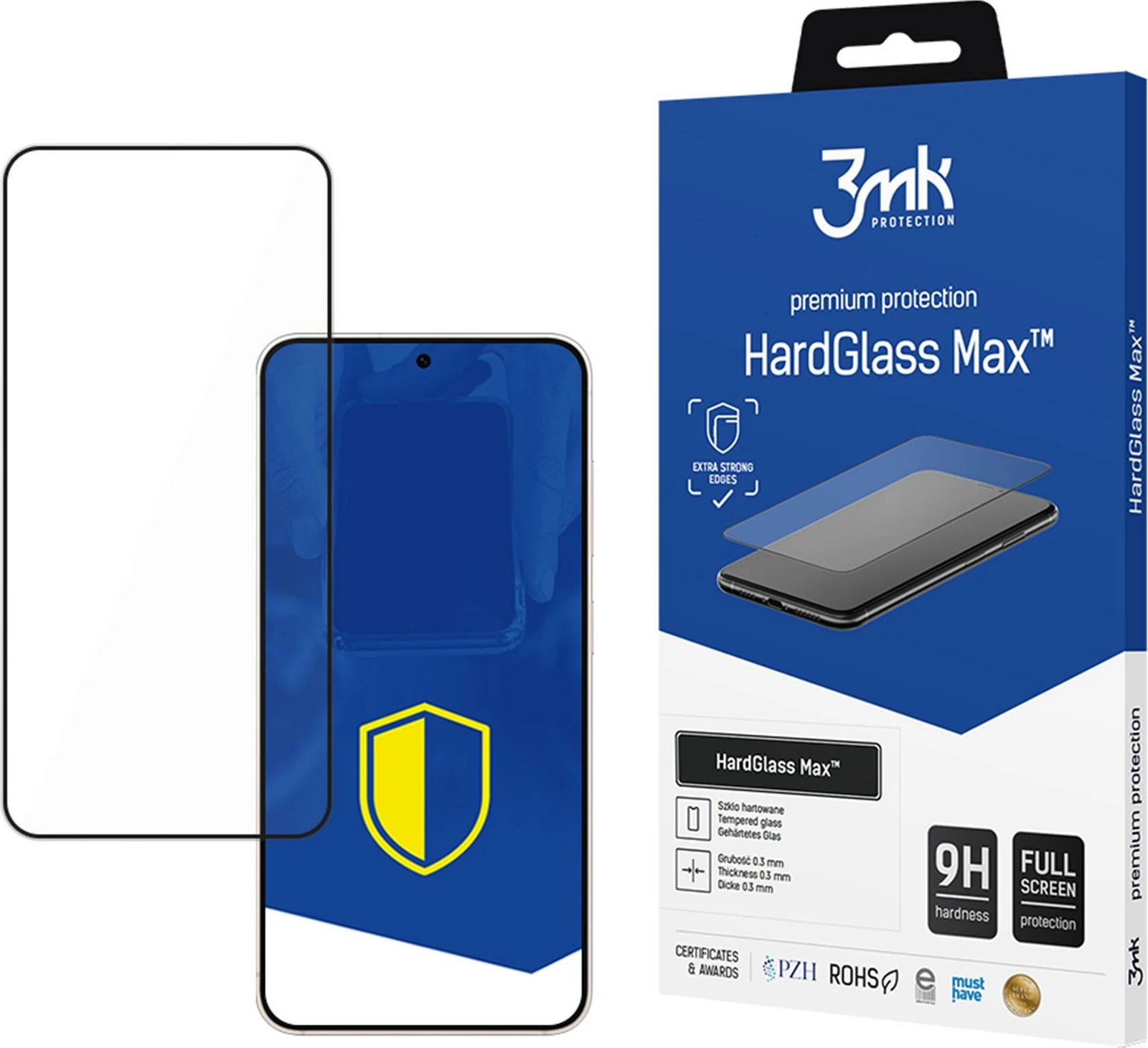 Xham i temperuar 3mk HardGlass Max për Samsung Galaxy S25 Edge, Zi