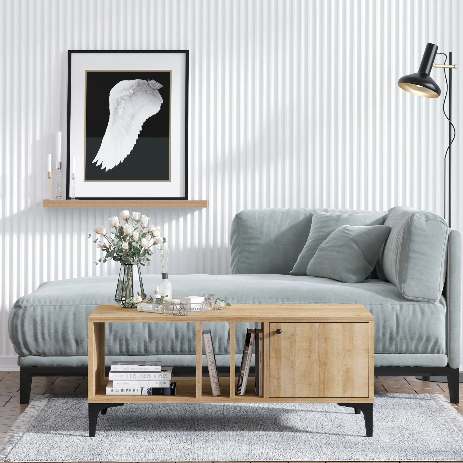 Tavolinë kafeje, ngjyrë lisi, Skye Decor, Rigo