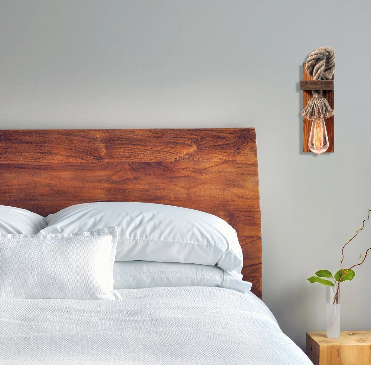 Llambë muri Opviq, KN14, dru bredhi, ngjyrë kafe dhe ari, 18x30x10cm