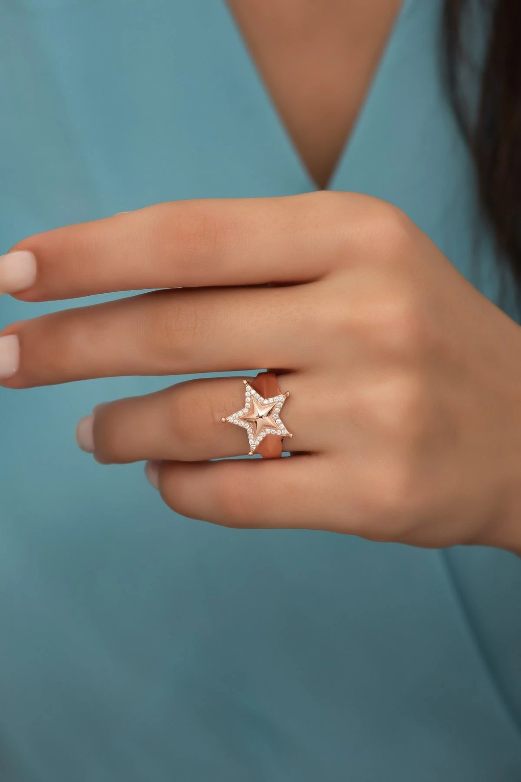 Unazë argjendi Jumeon, ngjyrë ari rozë, NRZ99700