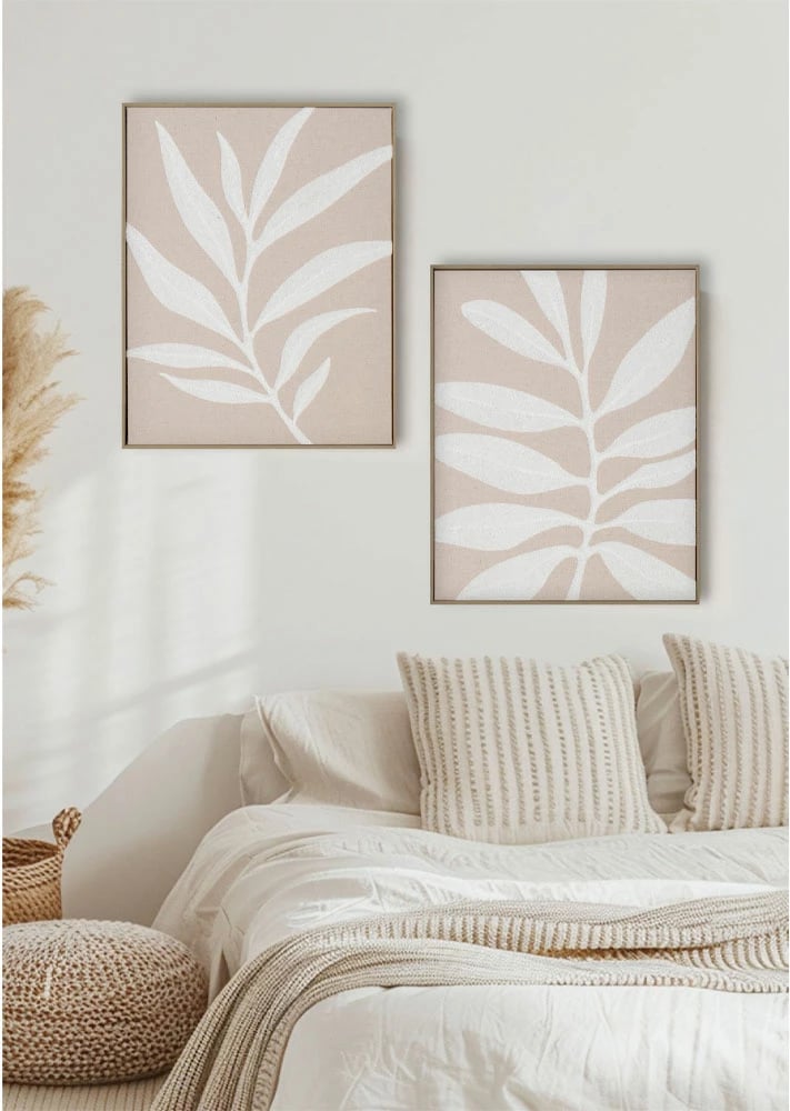 Pikturë dekorative wildflower, pëlhurë liri, kornizë druri natyral, 40x50x3 cm