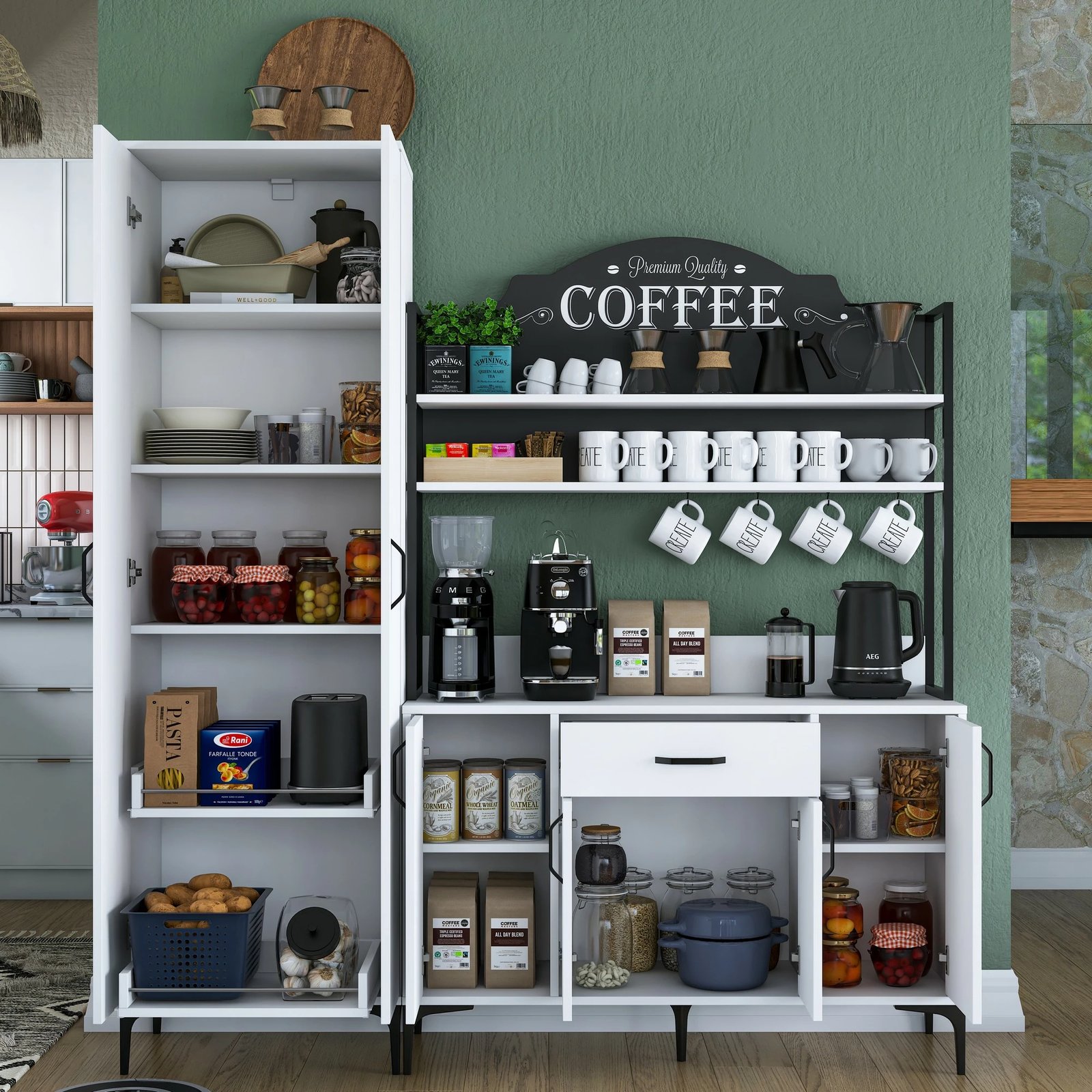 Dollap multifunksional, ngjyrë e bardhë, Skye Decor, JE148 - 3080