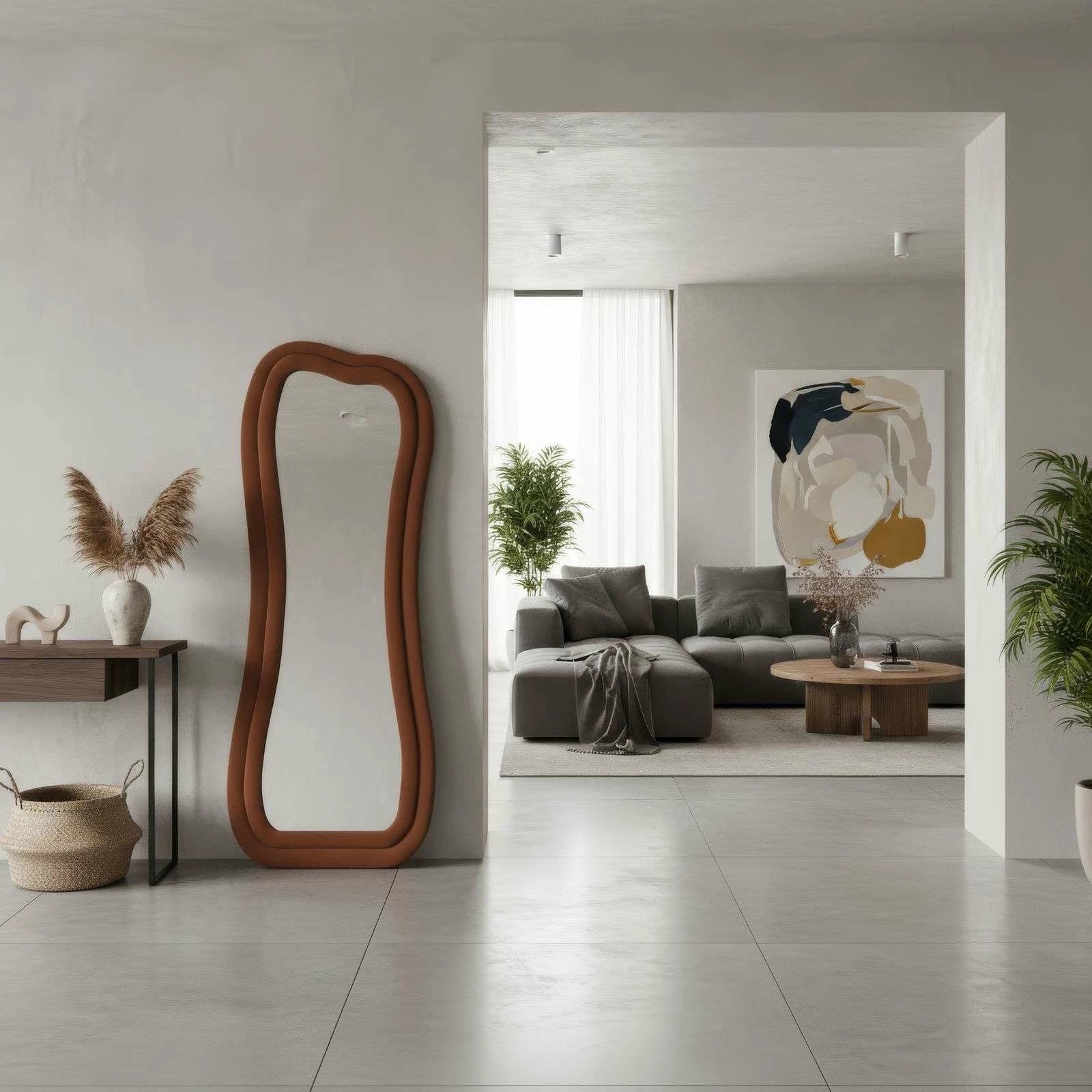 Pasqyrë e gjatë Cheval, ngjyrë e kuqe qeramike, Skye Decor