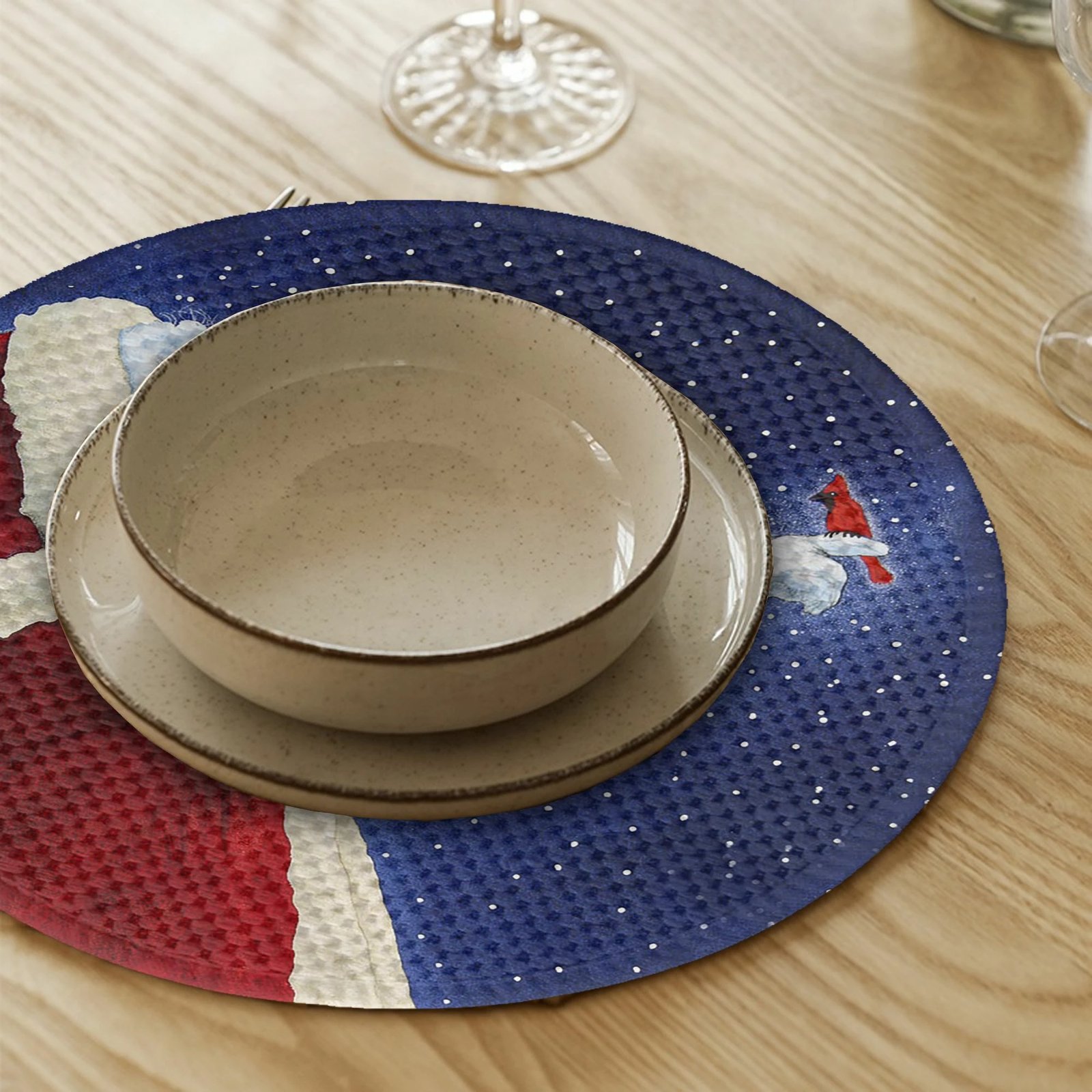 Set 4 copë mbulesa tavoline Hermia Concept, model multingjyrësh, 37cm