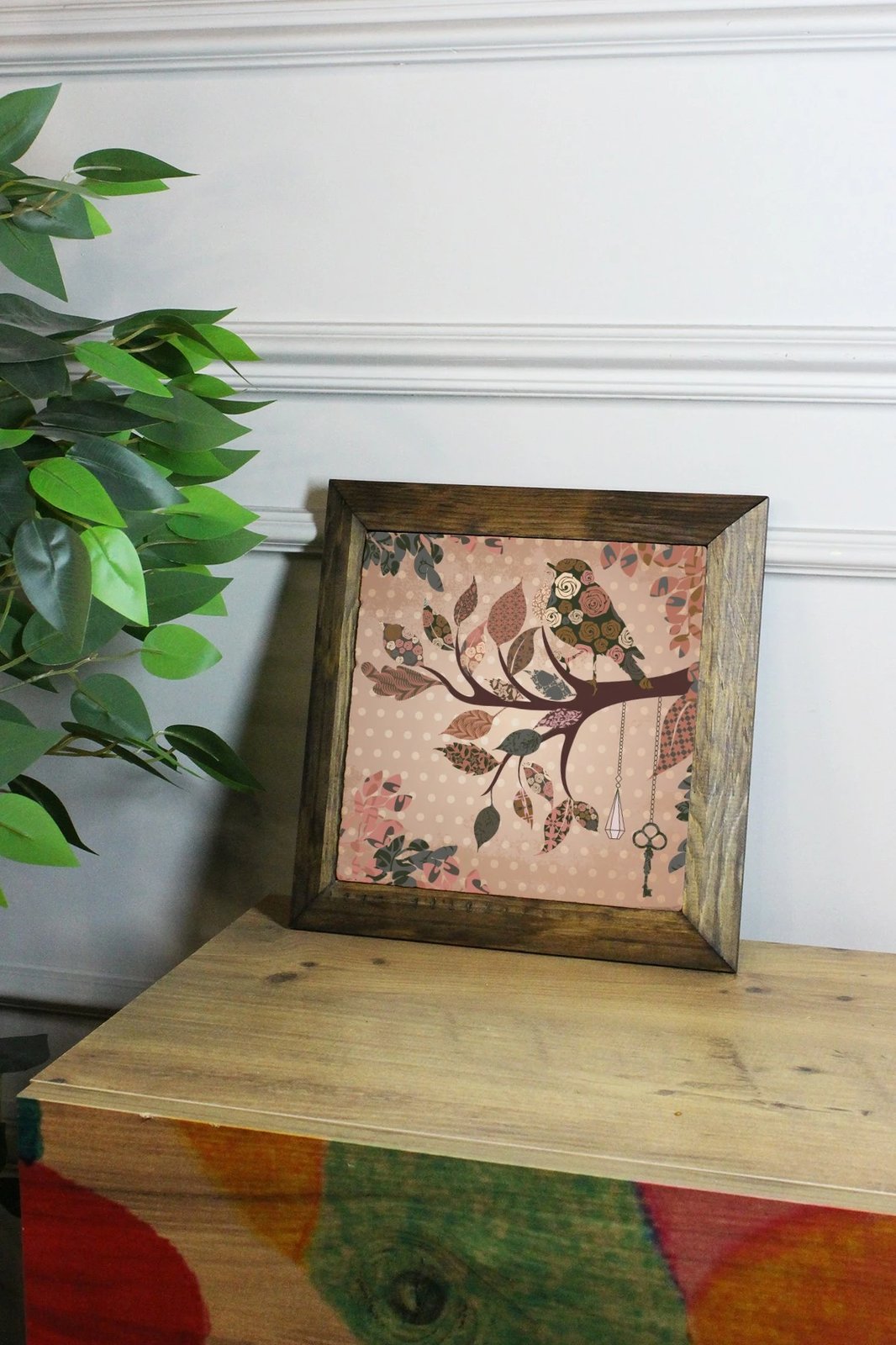 Pikturë dekorative me kornizë, Wallity, Ersytastablo8 - 16, shumëngjyrëshe, 15.5x15.5cm