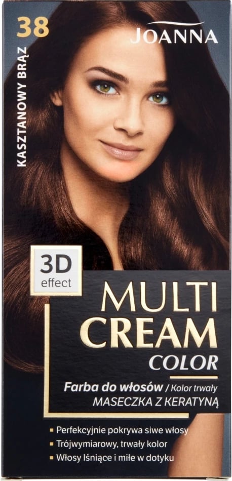 Ngjyrë për flokë për femra Joanna Multi Cream Color 38 Kafe Gështenjë, 1 copë