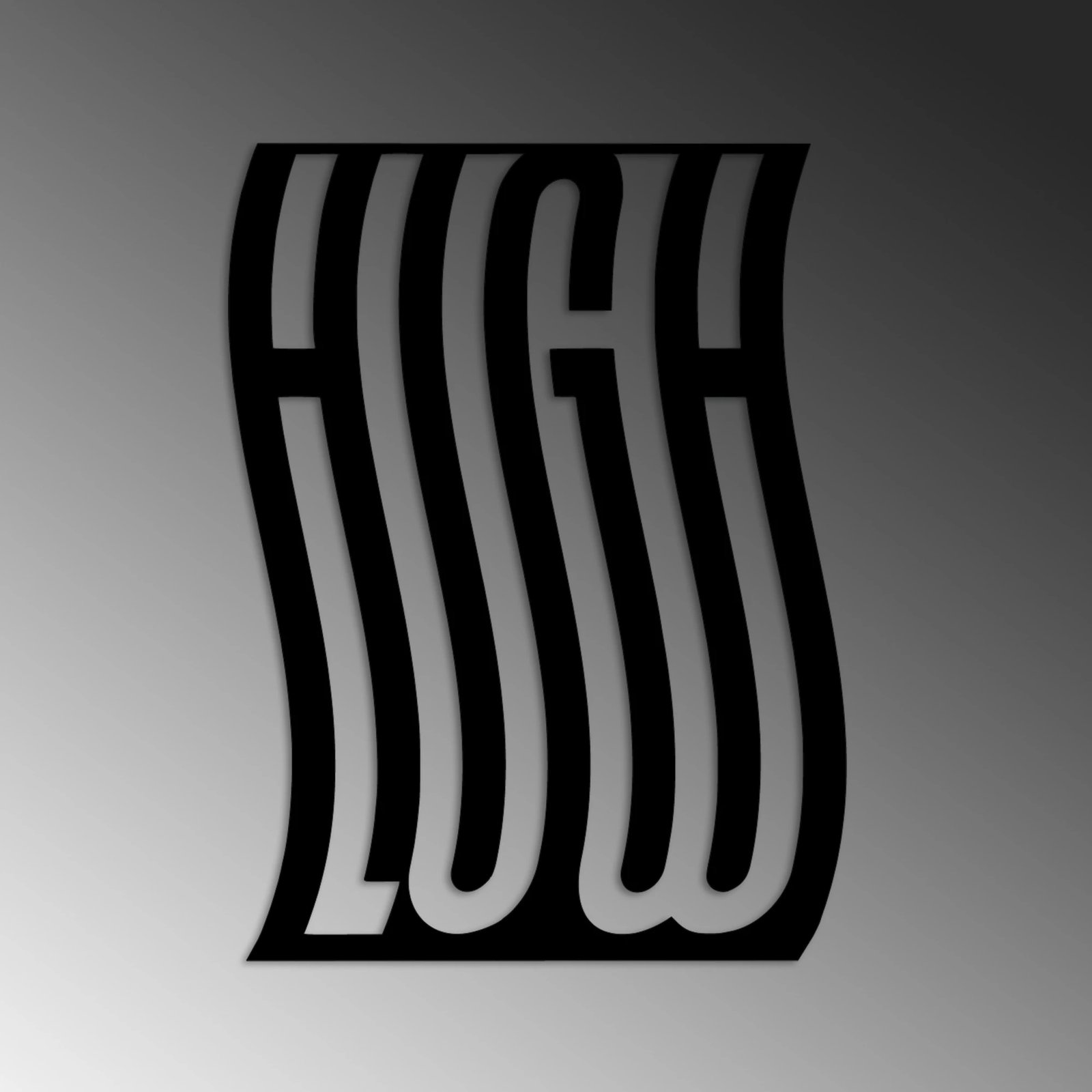 Aksesor dekorativ metalik për mur Wallity, High Low, ngjyrë e zezë