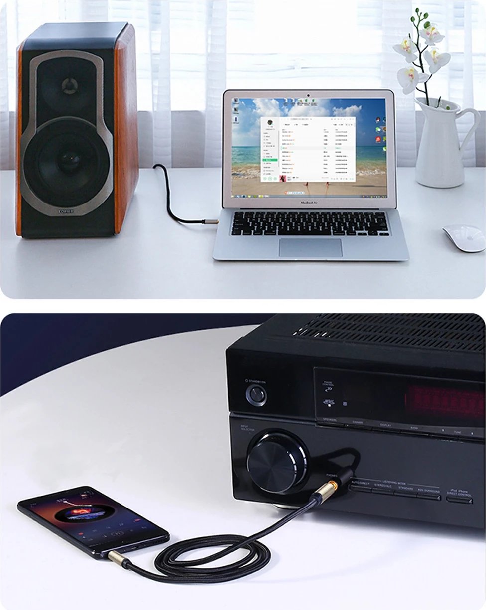 Kabllo audio Ugreen AV127 10630, TRS, mini jack 3.5mm / jack 6.35mm, 5m, Gri