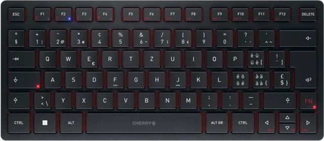 Tastierë Cherry KW 9200 MINI, 75%, Wired & Wireless, USB + RF Wireless + Bluetooth, Scissor key switch, QWERTZ, E zezë