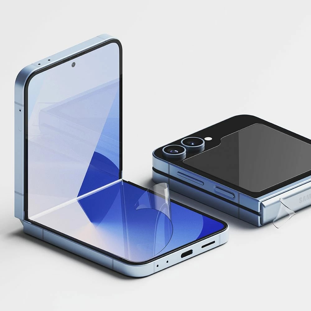 Mbështjellës Ringke 3in1 Protector set për Samsung Galaxy Z Flip 6, 2 copë, Transparent