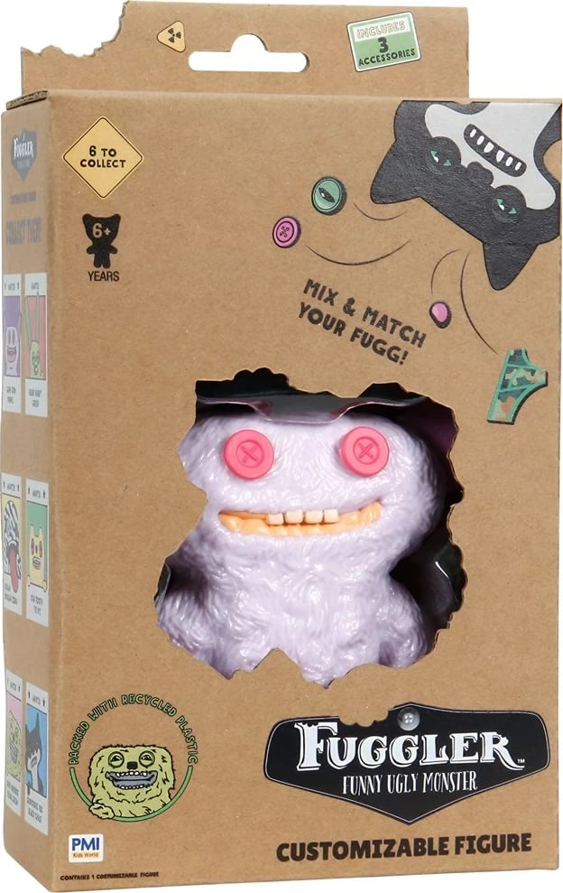 Figurë koleksionuese Fuggler P.M.I. Kids World Grin Grin Purple, 11.5 cm, me 3 aksesorë