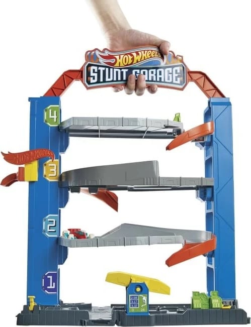 Set garazh lodër Hot Wheels City Stunt Garage, plastikë, shumëngjyrësh