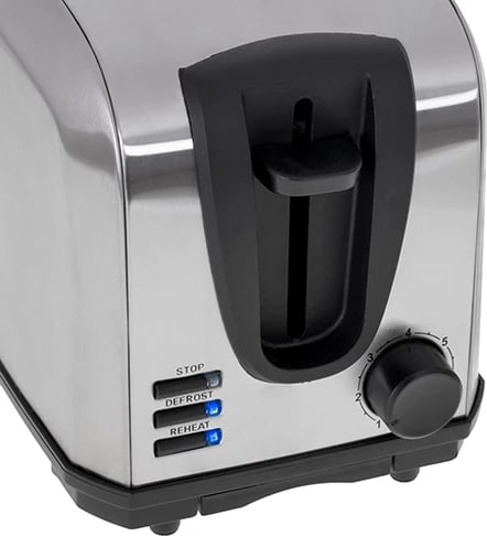 Toster Adler AD 3222, 2 feta, 7 nivele pjekjeje, 1000W, rrjetë ngrohëse për role, argjendtë