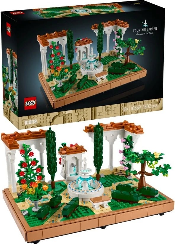 Set ndërtimi LEGO Icons 10359 Garden Fountain, 1302 pjesë, plastikë