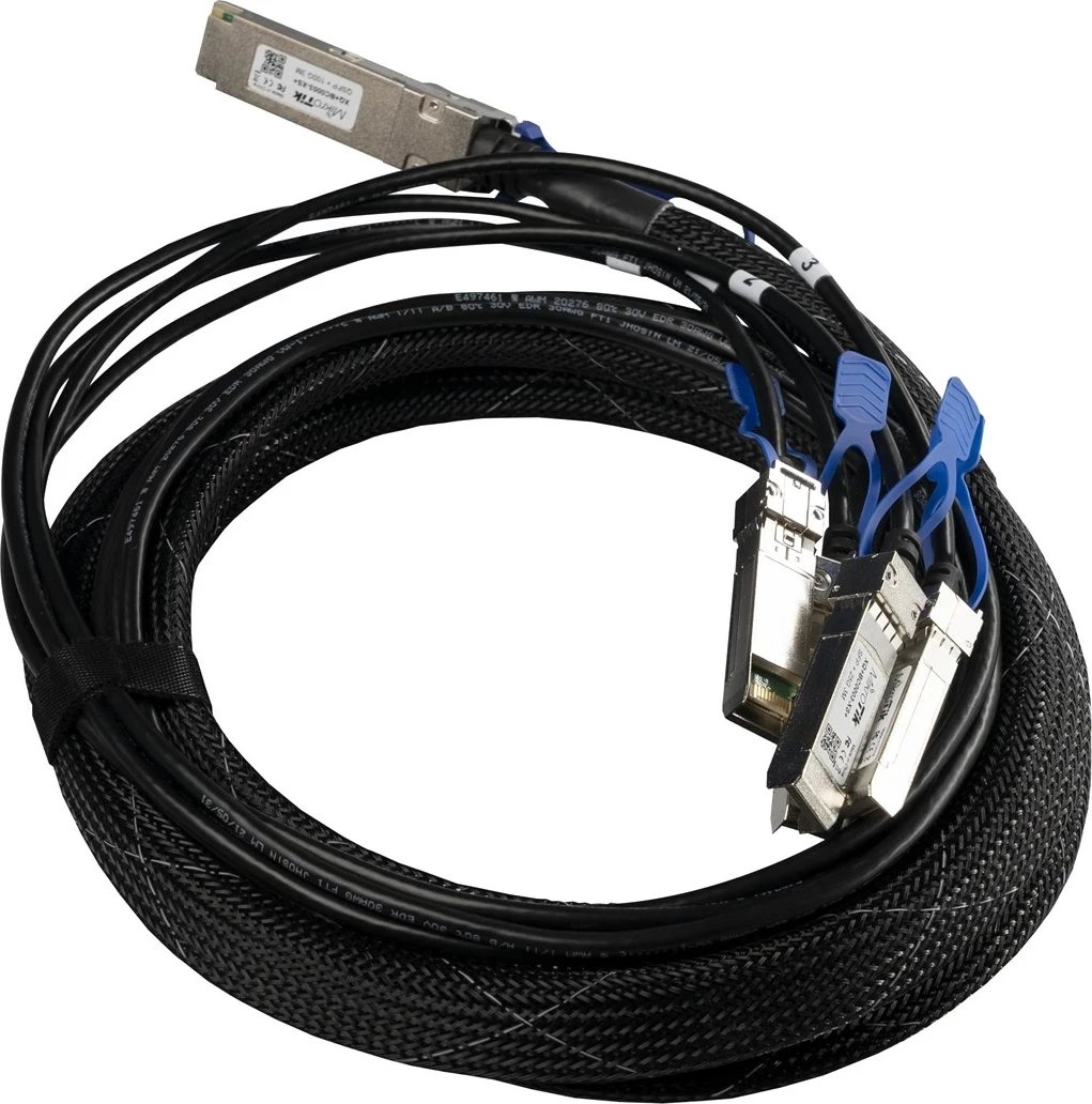 Kabëll MikroTik XQ+BC0003-XS+ InfiniBand 3 m QSFP28 4x SFP28, Zi, Krom