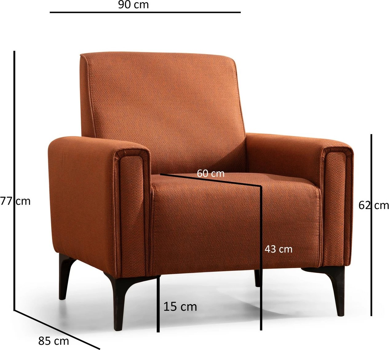 Karrige një vendëshe Atelier del Sofa, Horizon, ngjyrë e kuqe tjegulle