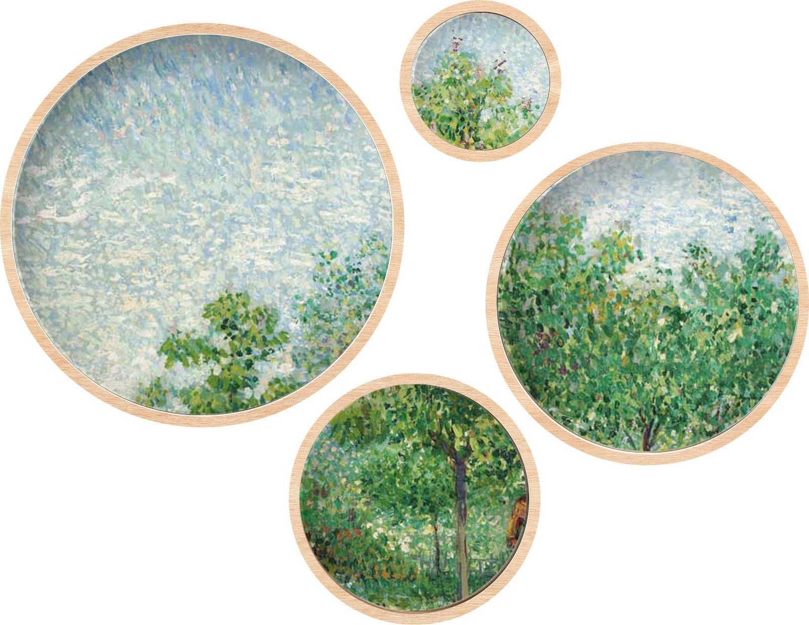 Set pikturash dekorative me kornizë MDF, shumëngjyrëshe, 4 copë, Wallity, Huhu294