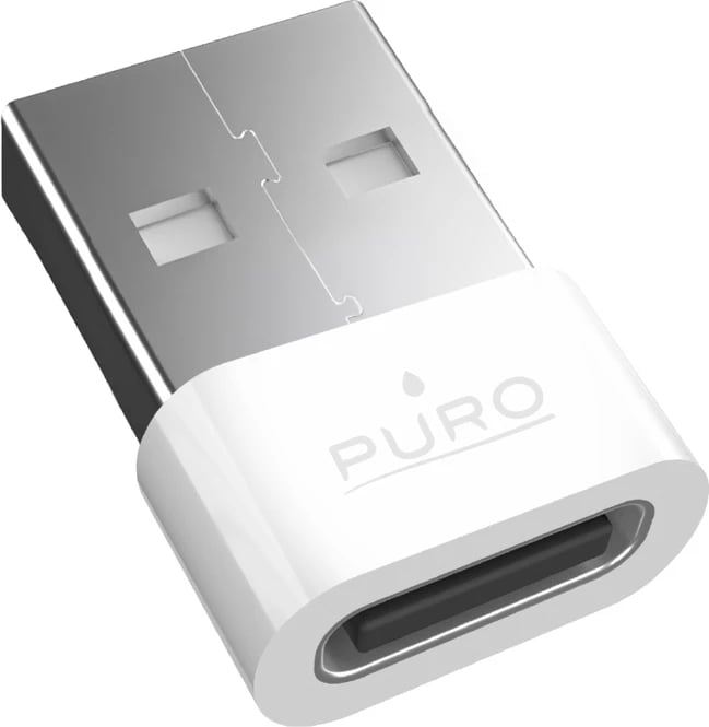 adapter USB Puro USB-C në USB-A, USB 2.0 480 Mbps, i bardhë