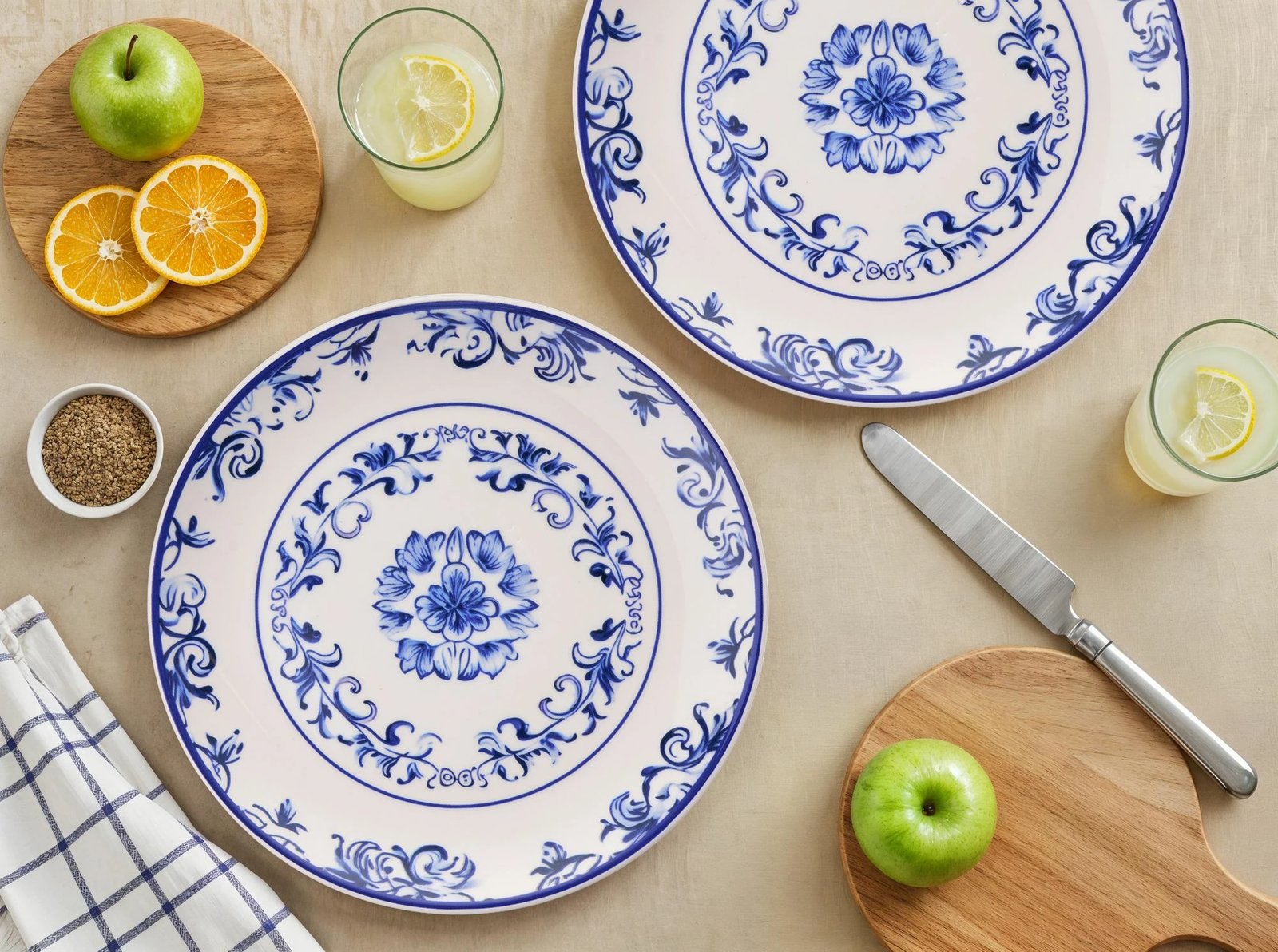 Set pjatash shërbimi (6 copë), Hermia Concept, ngjyrë kaltër Serv Flover