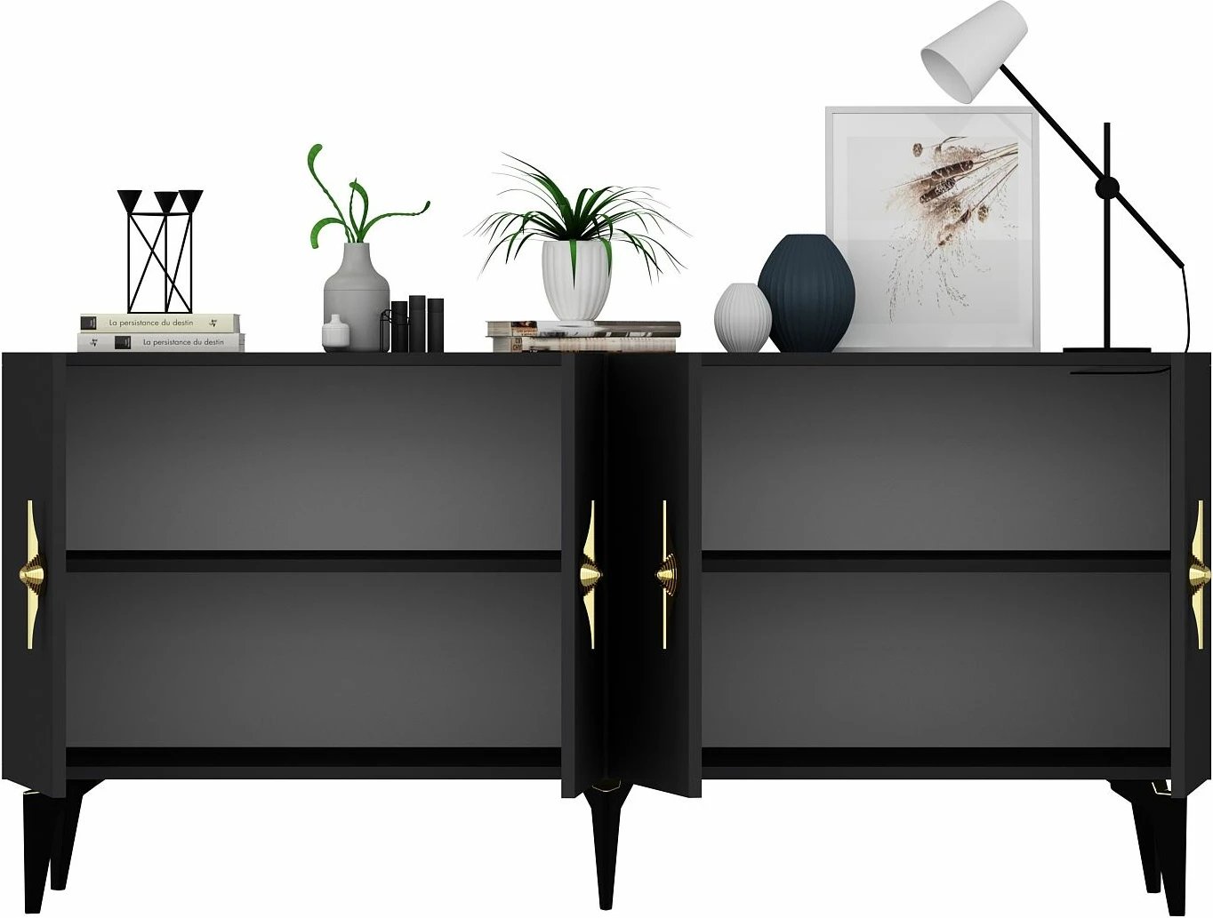 Konsolë Skye Decor, ngjyrë antracit, Zenit