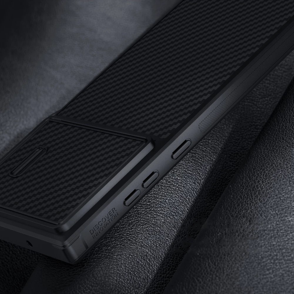 Mbështjellës Nillkin Synthetic Fiber S Case për Samsung Galaxy S23 Ultra, me kapak kamere, i zi