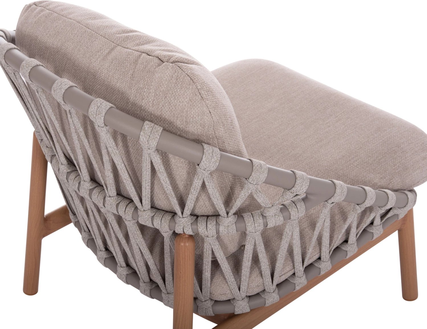 Set lounge për jashtë, 5 pjesë, KROM FH6360.02, alumin, litar, tavolinë me xham 3D