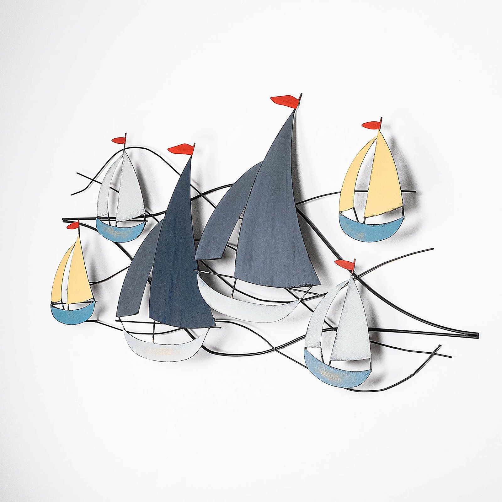 Aksesor dekorativ metalik për mur Wallity, Hizir, shumëngjyrësh, 123x60cm