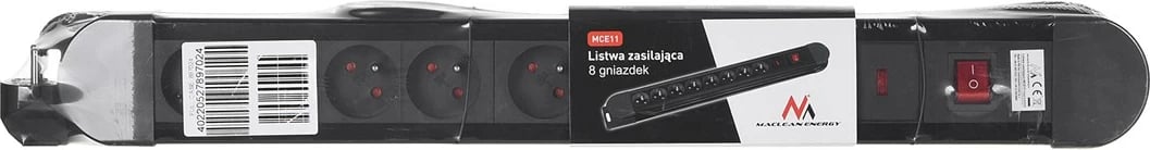 Kabllo vazhduese Maclean MCE11, 1.5 m, 8 priza, e zezë