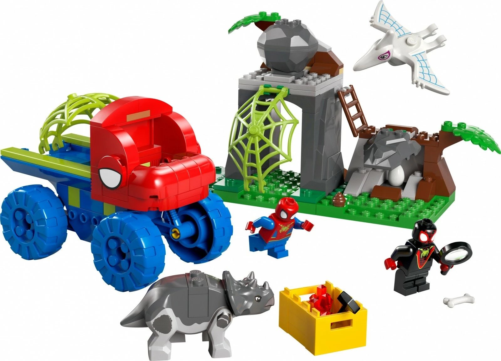 Set LEGO Marvel Spidey and Amazing Friends 11199, 136 pjesë, për fëmijë, me Spidey, Miles Morales, Dino-van, shumëngjyrësh