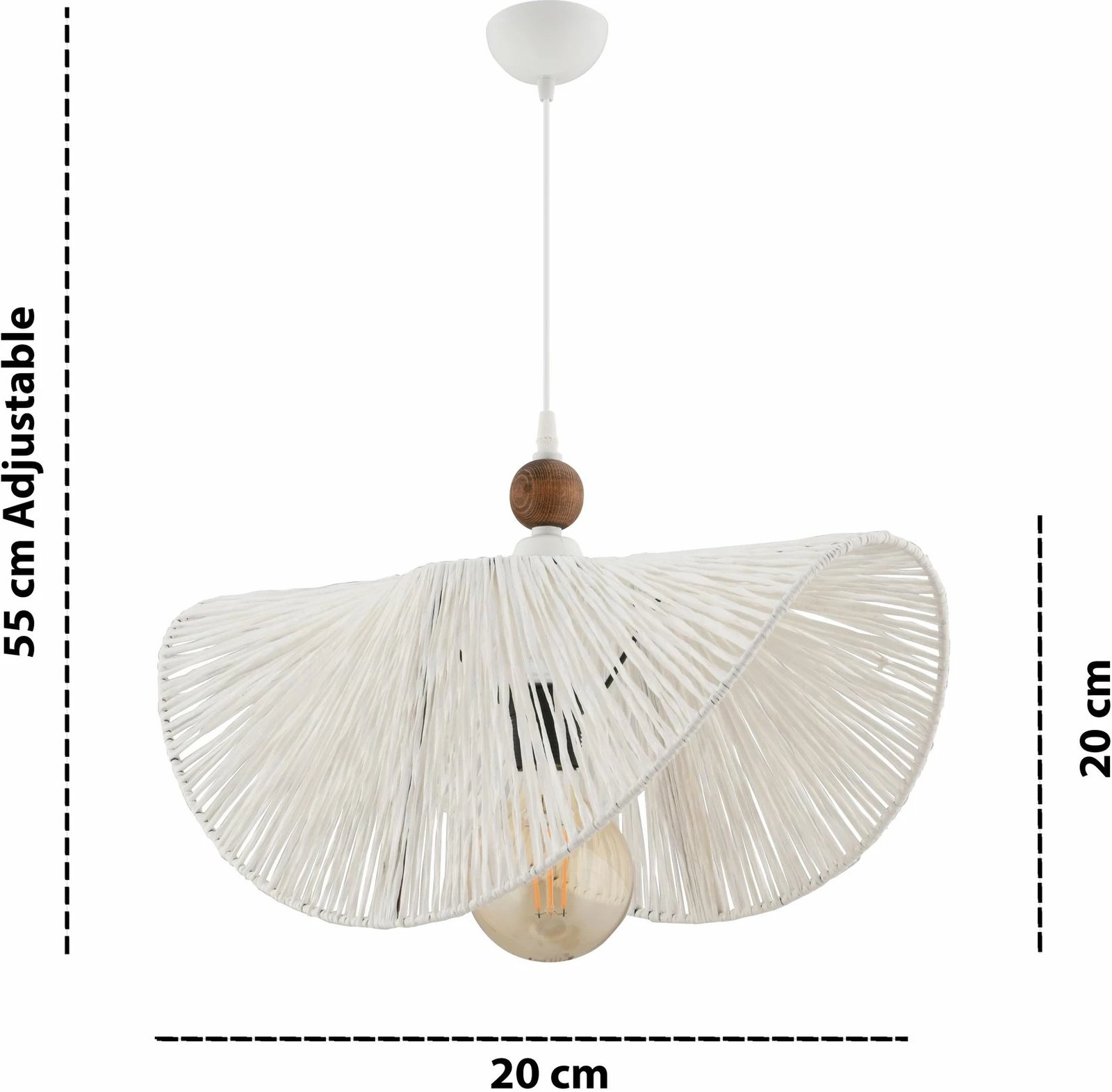 Llambë tavani Opviq Taco W, e bardhë, kafe